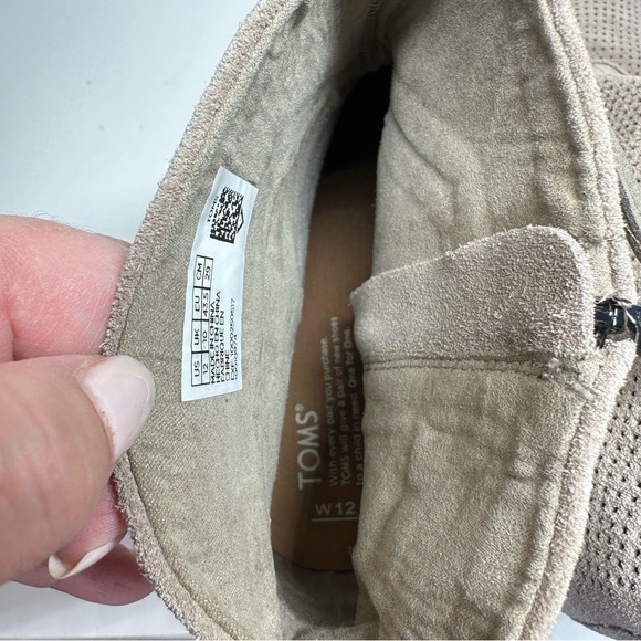 TOMS Booties Lunata Desert Taupe Beige Suede Cut Out Womens Shoes Ankle Boots 12 - Picture 10 of 12
